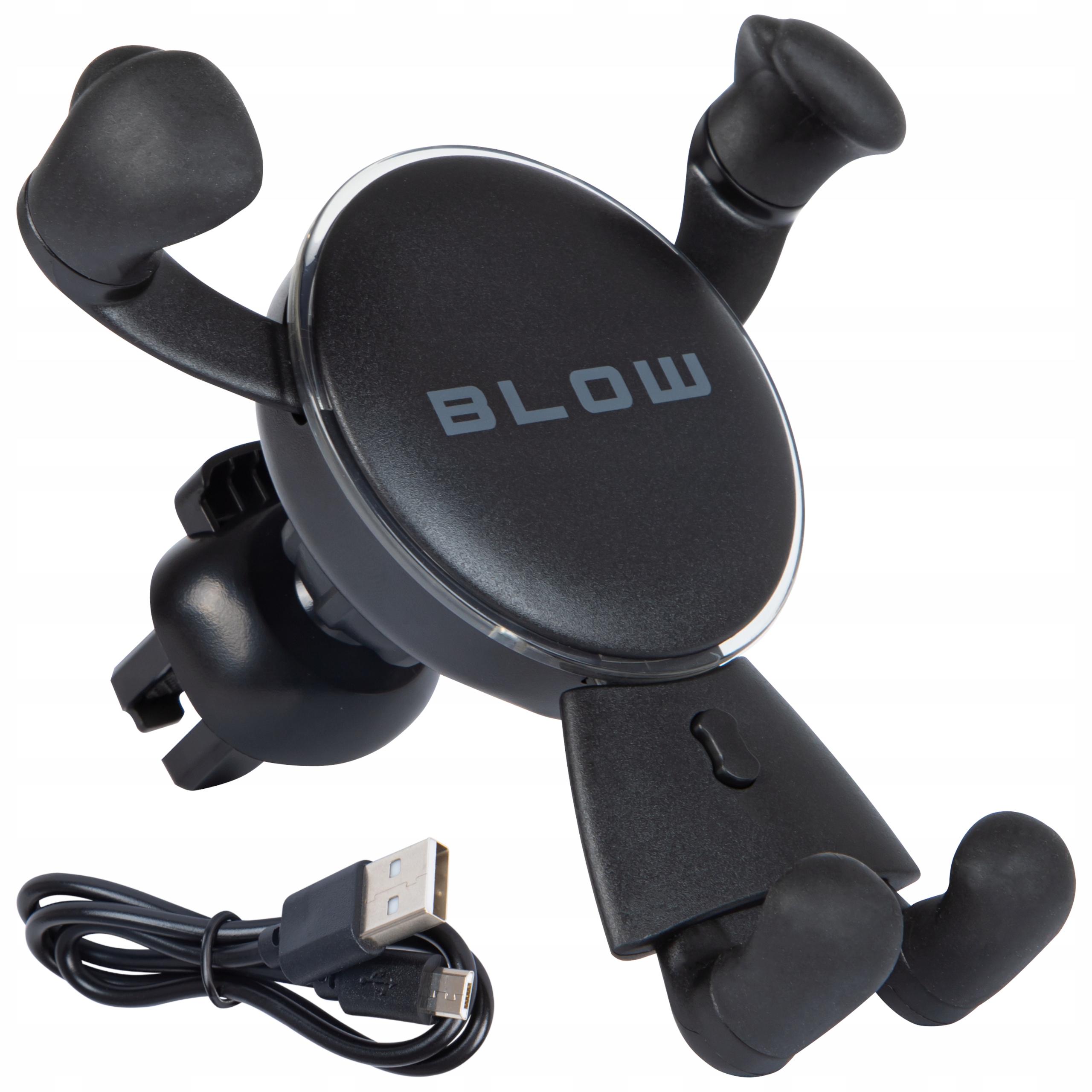 UCHWYT SAMOCHODOWY NA TELEFON KRATKI GRAWITACYJNY z ładowarką indukcyjną QI