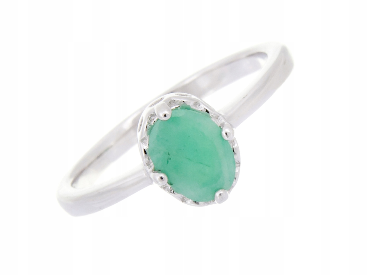 Prstýnek S Rhodiem Vel .12 Přírodní Smaragd