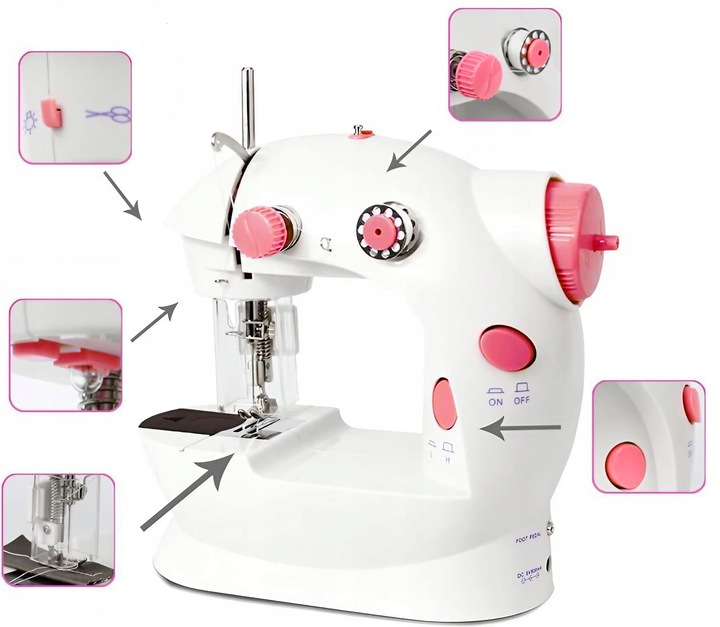 PRAWDZIWA MASZYNA DO SZYCIA DLA DZIECI Z OSŁONĄ NA PALCE + IGŁA NICI LAMPKA Waga produktu z opakowaniem jednostkowym 1.3 kg