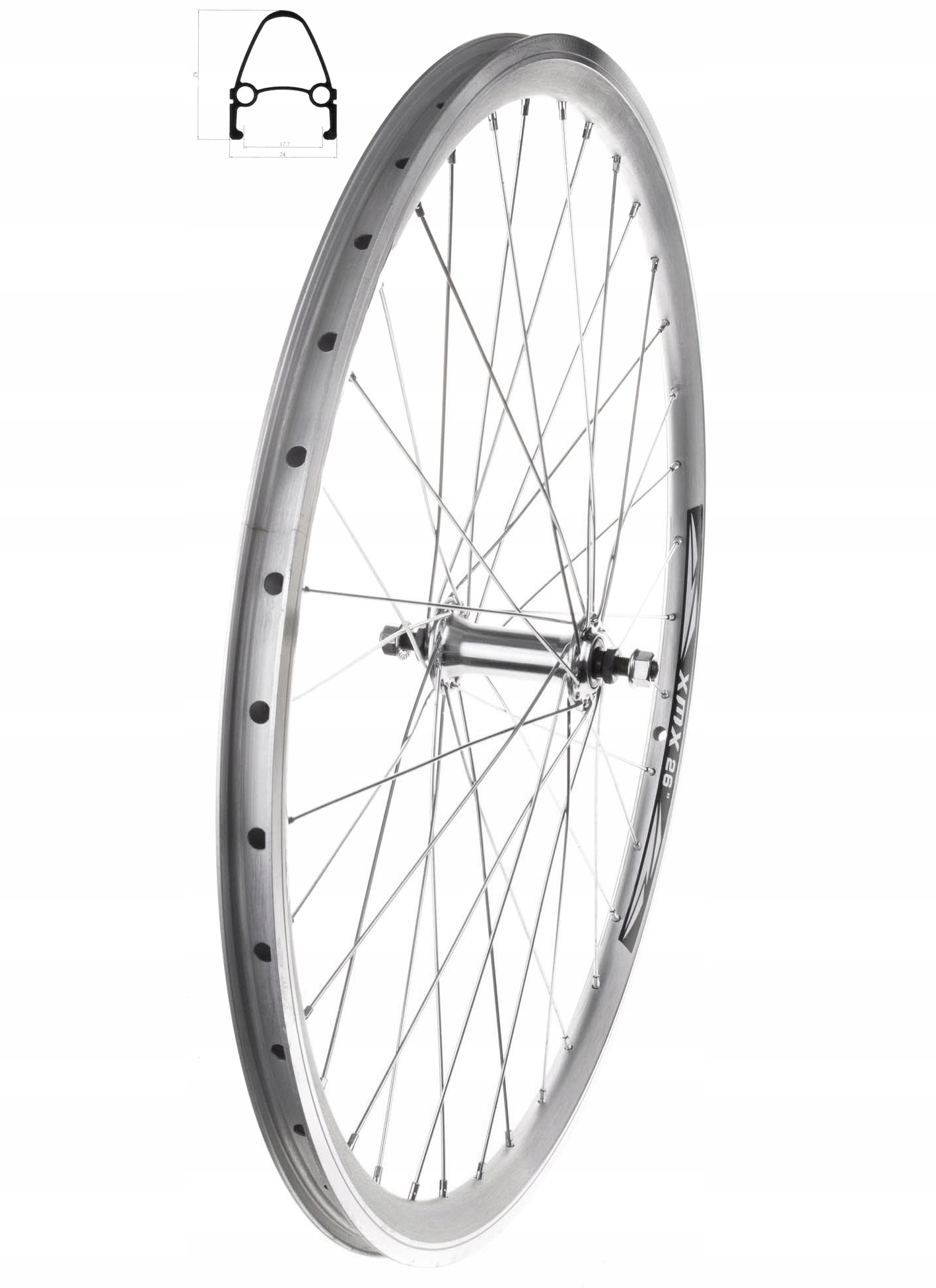 KOŁO DO ROWERU PRZEDNIE ŁOŻYSKA MASZYNOWE XMX 28 Kod producenta 100151