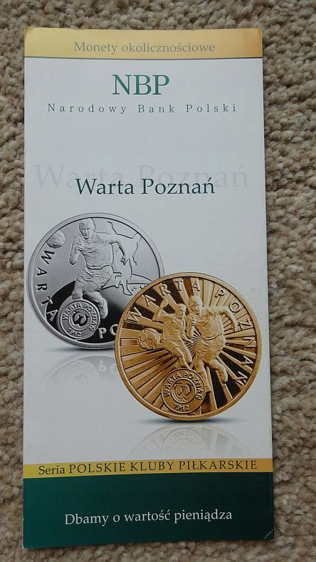 Folder 5 zł 2012,WARTA POZNAŃ,stan I