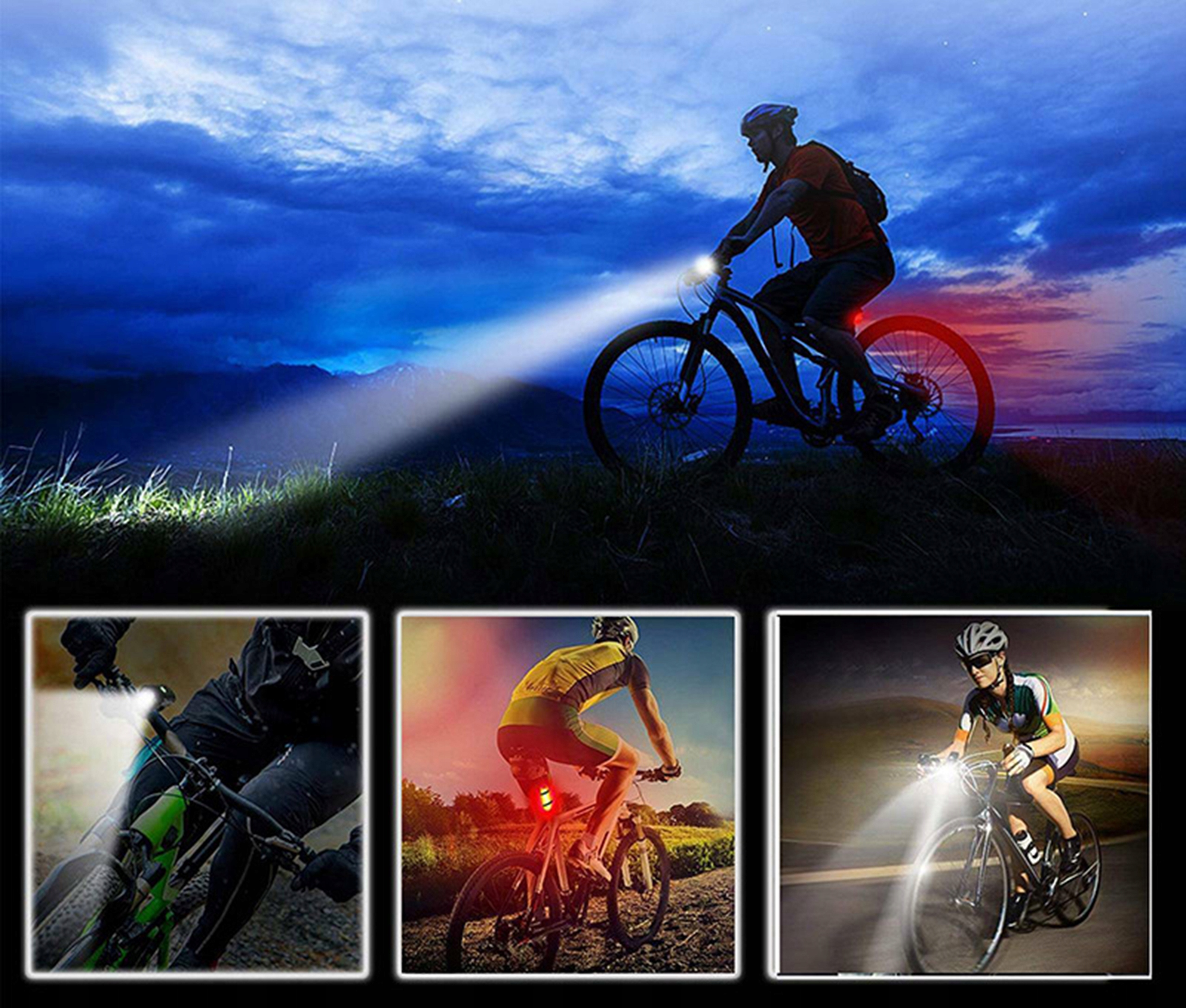 ZESTAW LAMPEK ROWEROWYCH LED PRZÓD I TYŁ DO ROWERU + USB LAMPKI ROWEROWE Marka Retoo