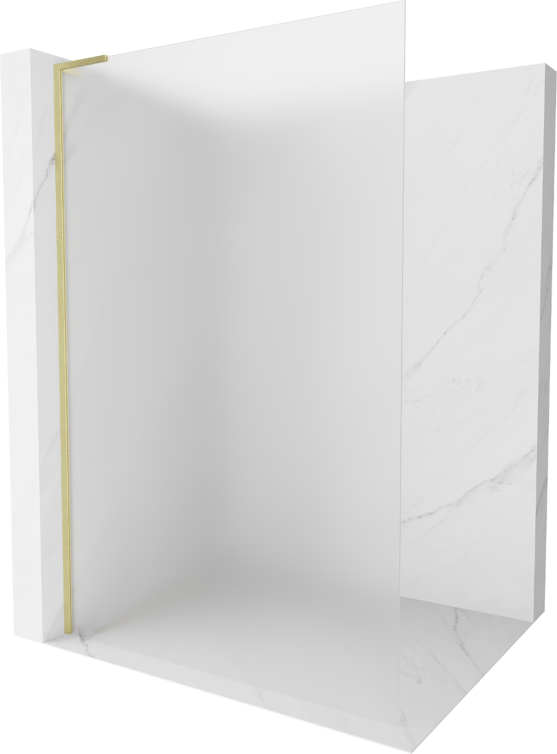 Mexen Kioto L Walk-in, zlatá, matné sklo, 100x200 cm, univerzální montáž