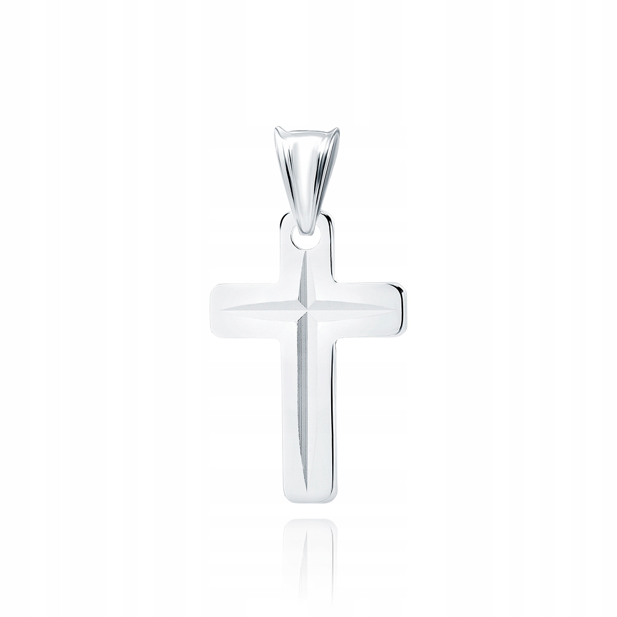 Srebrna zawieszka KRZYŻYK frezowany rodowany SREBRO 925