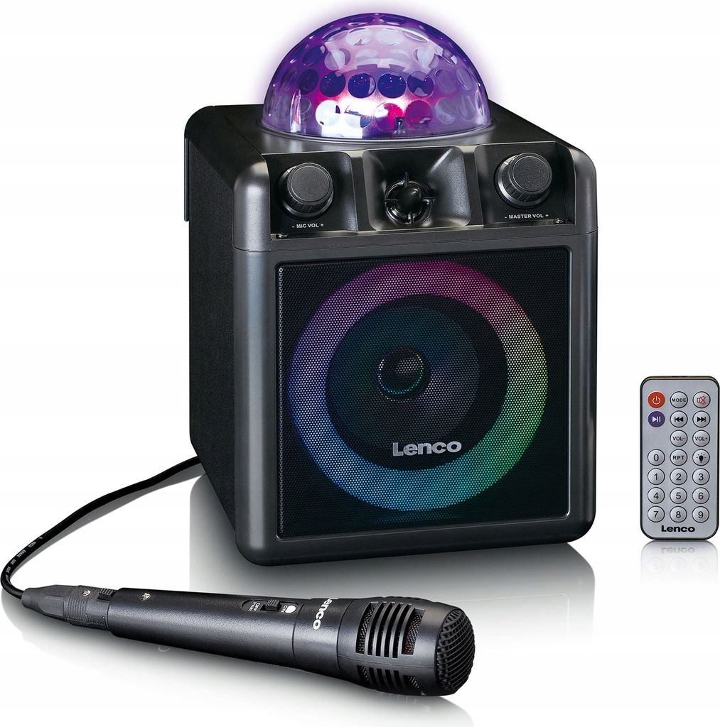 Głośnik Karaoke Bezprzewodowy Imprezowy Bluetooth Kula Dyskotekowa Mikrofon