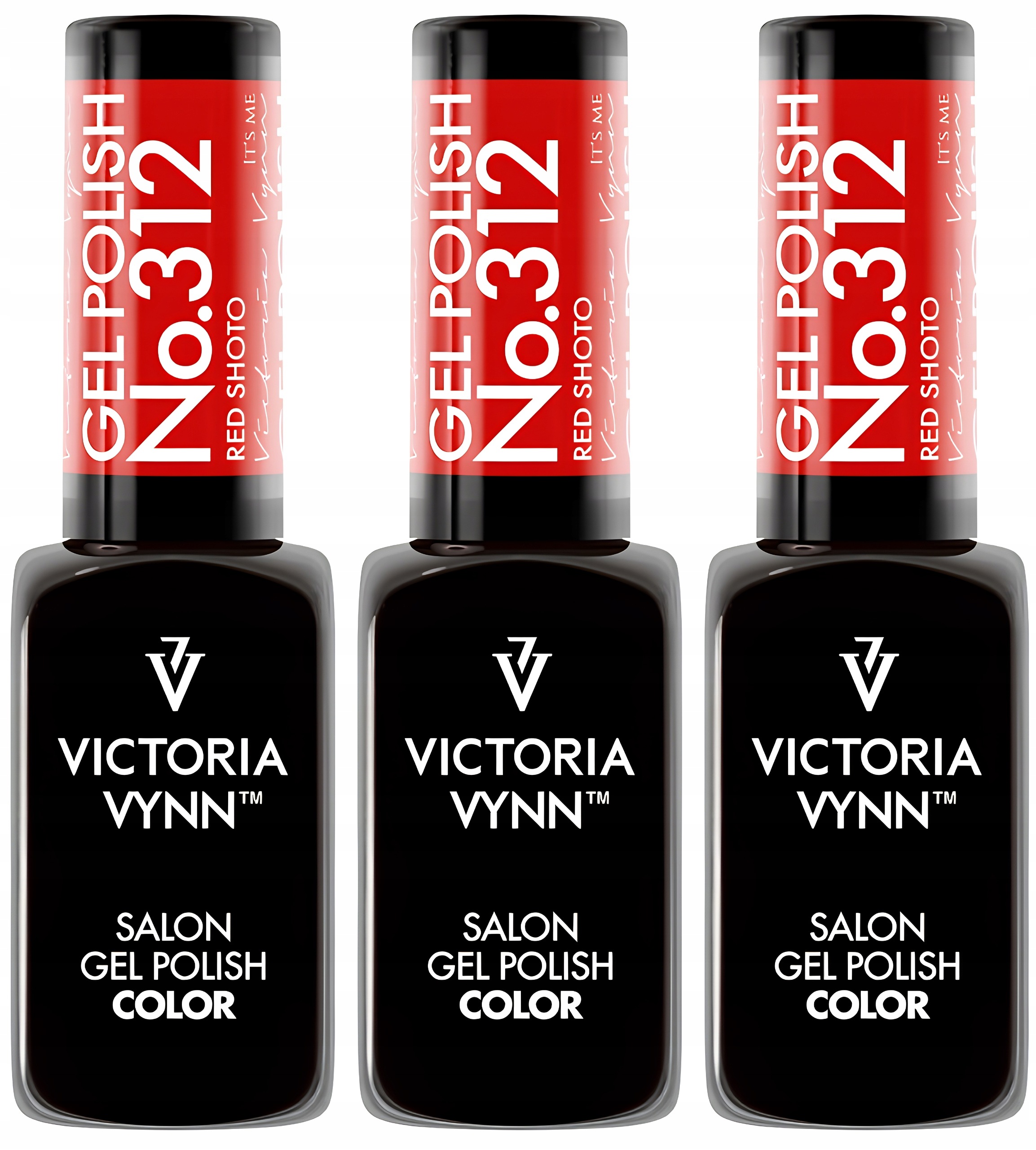 3 x Victoria Vynn Gel Lak 312 Red Shoto, 8 ML