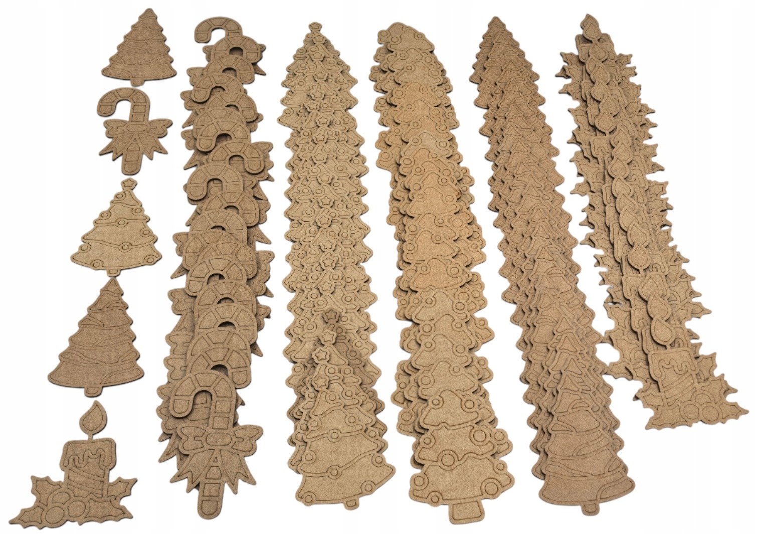 Dřevěné vánoční ozdoby Hdf Sada XXL 100 kusů pro kreativní aktivity