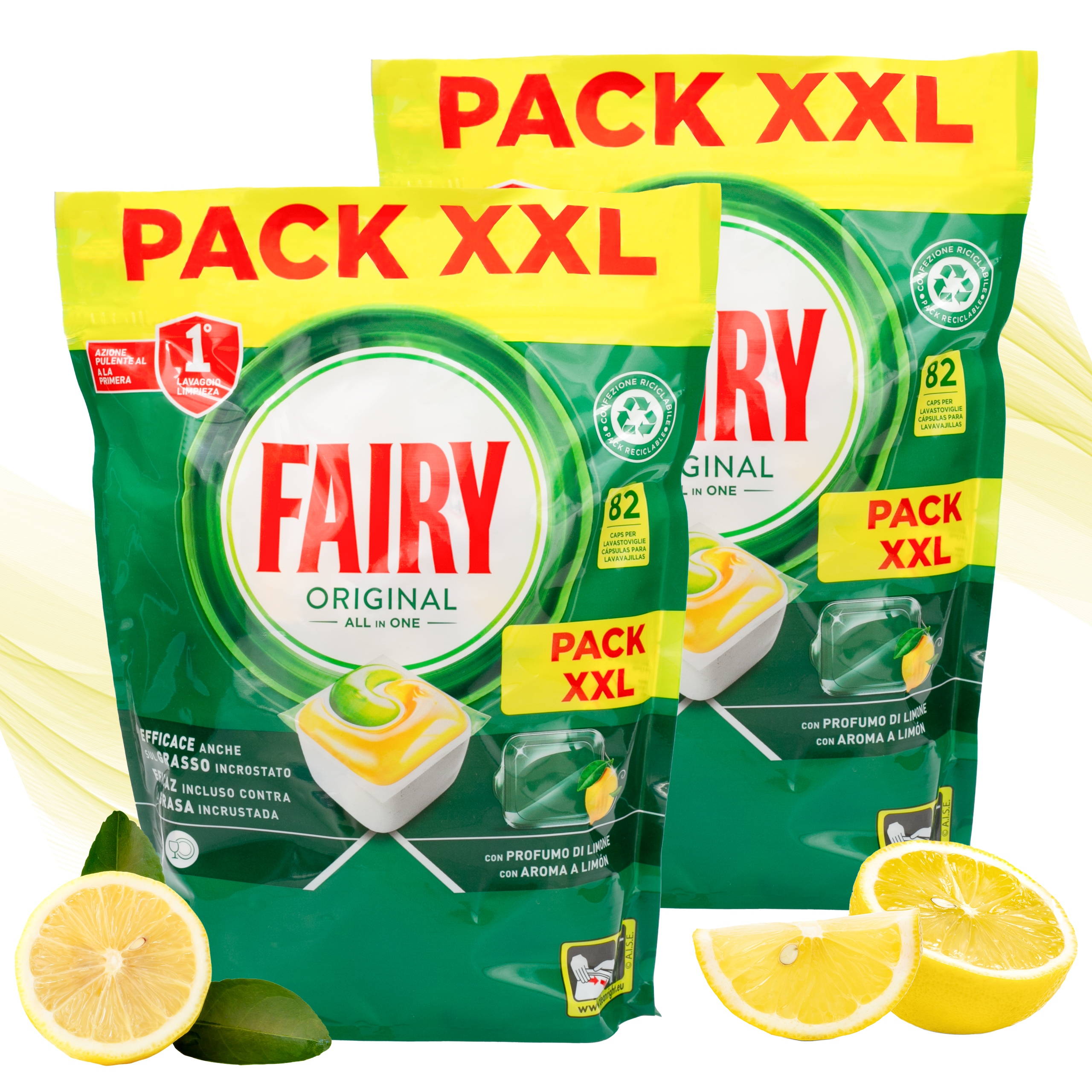 Levně Fairy Original ALLinOne tablety do myčky Limone 2 x 82ks