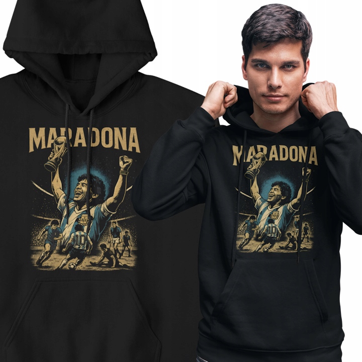 Pánská mikina Diego Maradona sportovní s kapucí fotbal