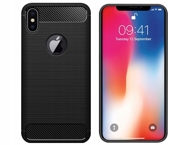 

Iphone X Etui Obudowa Carbon Pokrowiec Tył Case