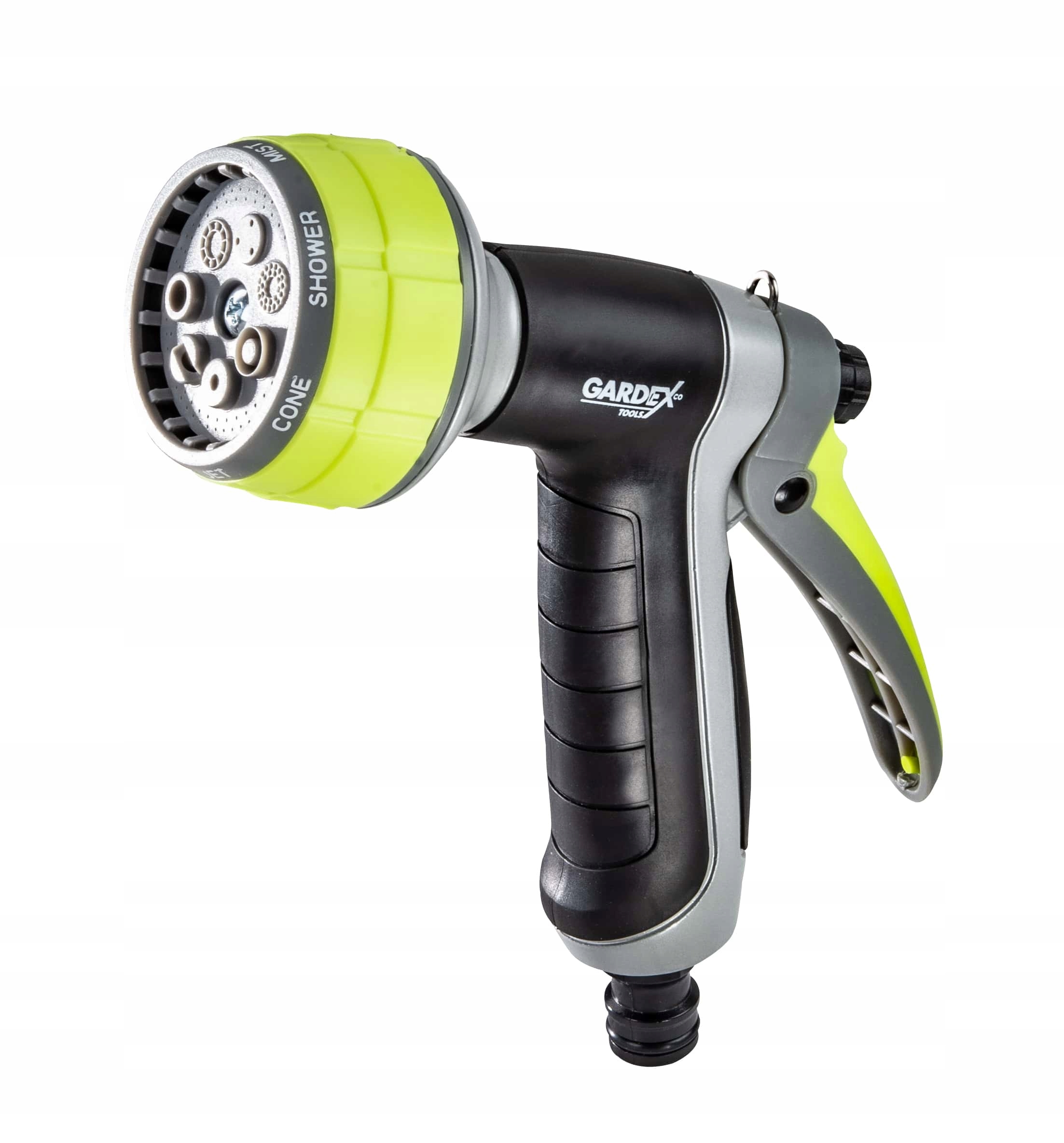 PISTOLET OGRODOWY METALOWY DO WĘŻA ZRASZACZ WODY GARDEX 7-FUNKCYJNY