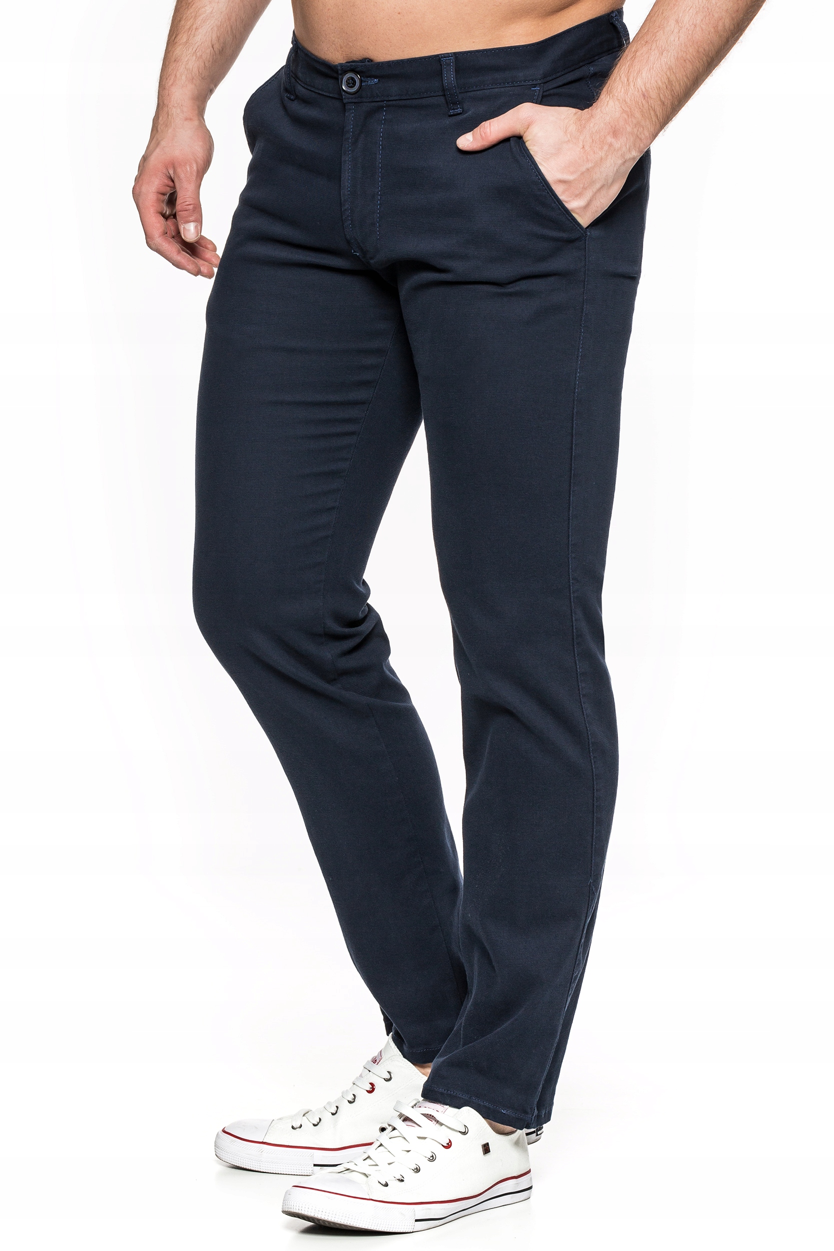 SPODNIE MĘSKIE BAWEŁNA STANLEY 411/106 - 96cm/L32 Zapięcie zamek