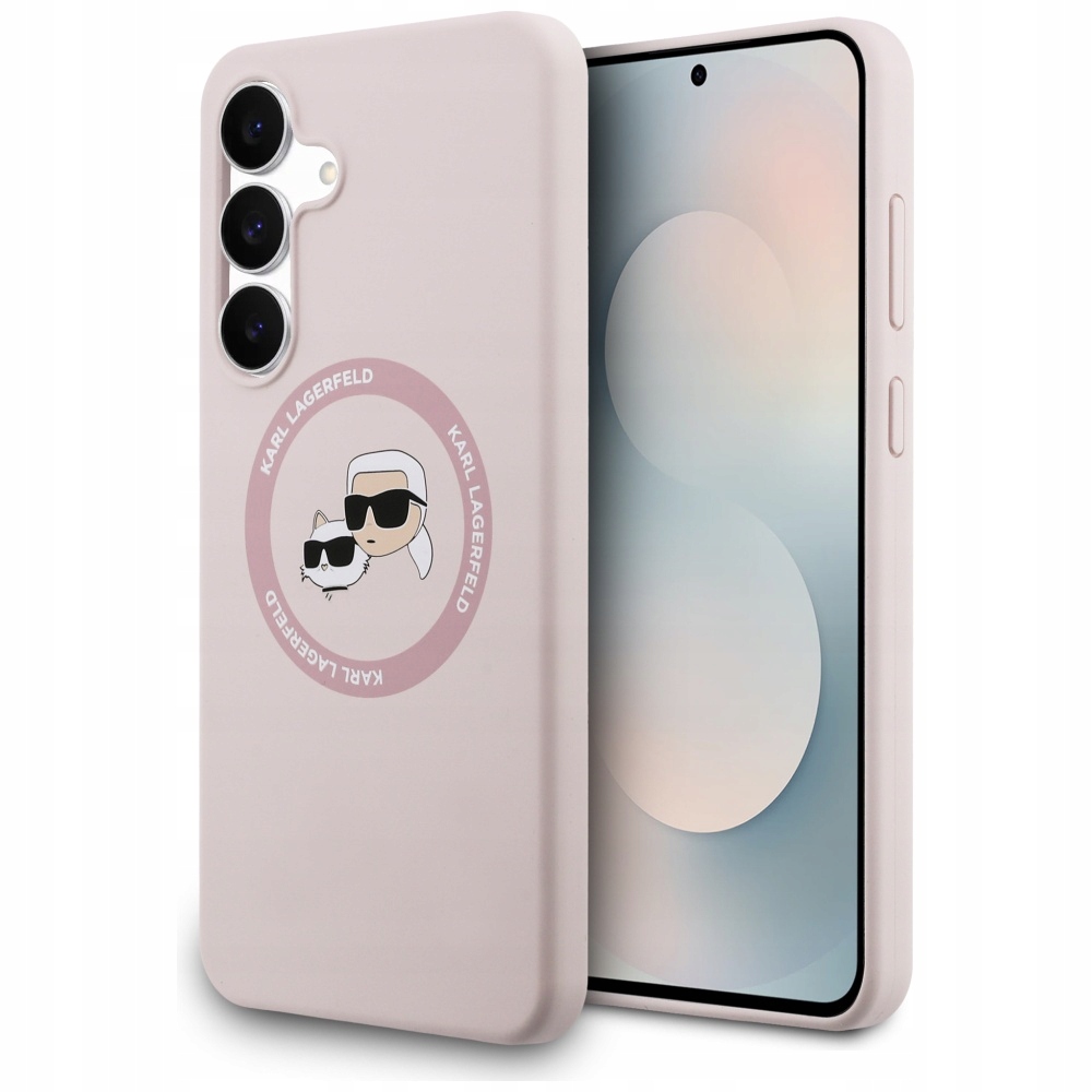 Silikonový Pouzdro Karl Lagerfeld s hlavičkami Karl&Choupette MagSafe pro Samsung Galaxy