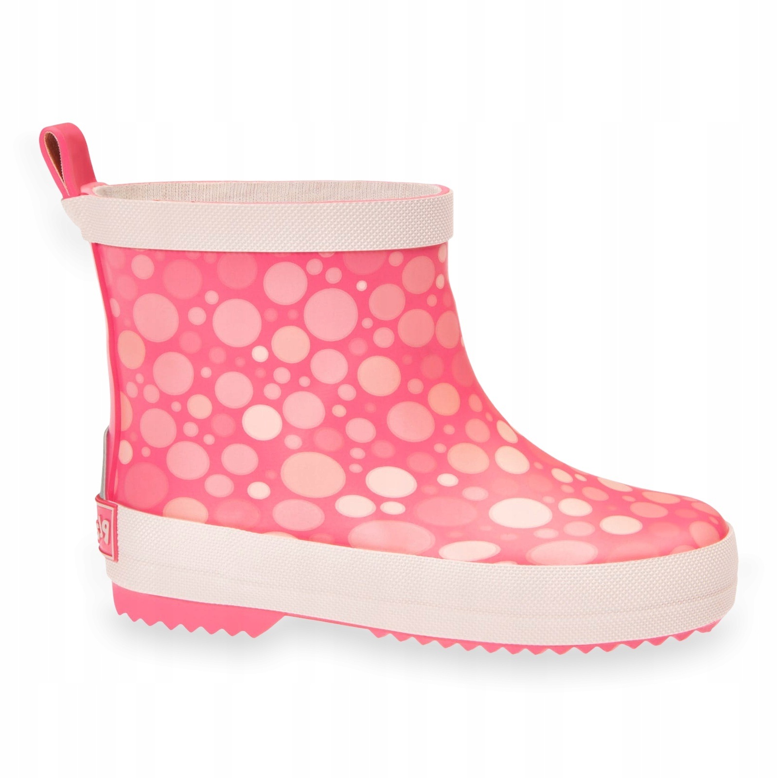 Kalosze wsuwane przejściowe dziecięce Playshoes krótkie kropki koral 24