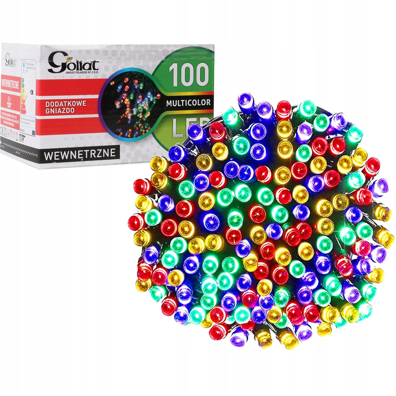 

Lampki choinkowe 100LED ring wewnętrzne multicolor