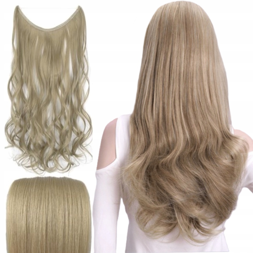 Vlasy kudrnaté na vlasci Flip In příčesek Dark Blonde tmavě písková blond