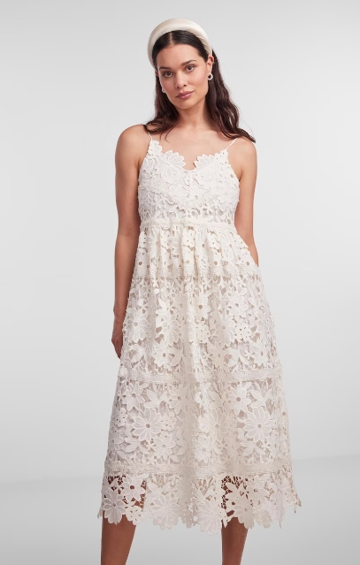 Y.a.s Večerní šaty krajkové šaty 'linga' ecru vel. L