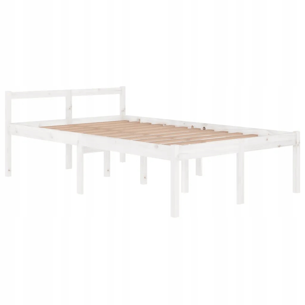 Rama łóżka, biała, lite drewno sosnowe, 120 x 200 Rozmiar (cm) 120x200