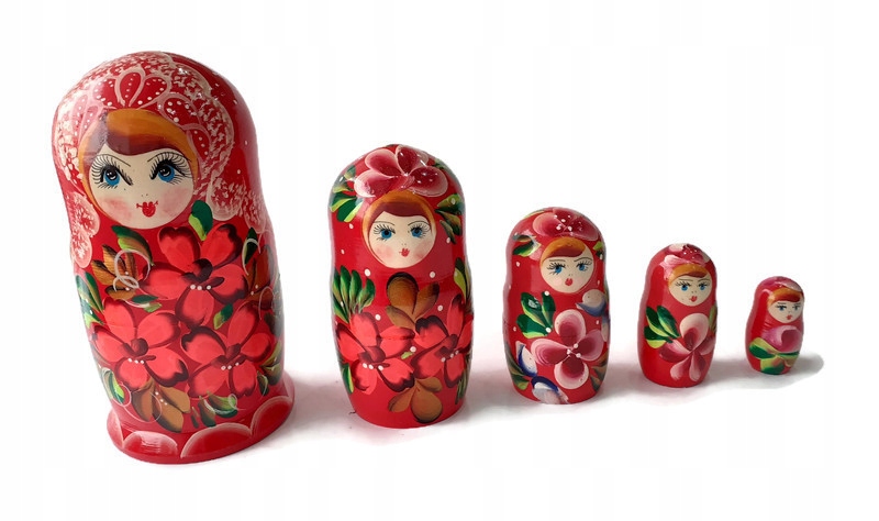 Matrjoška velká dřevěná 5v1 Montessori