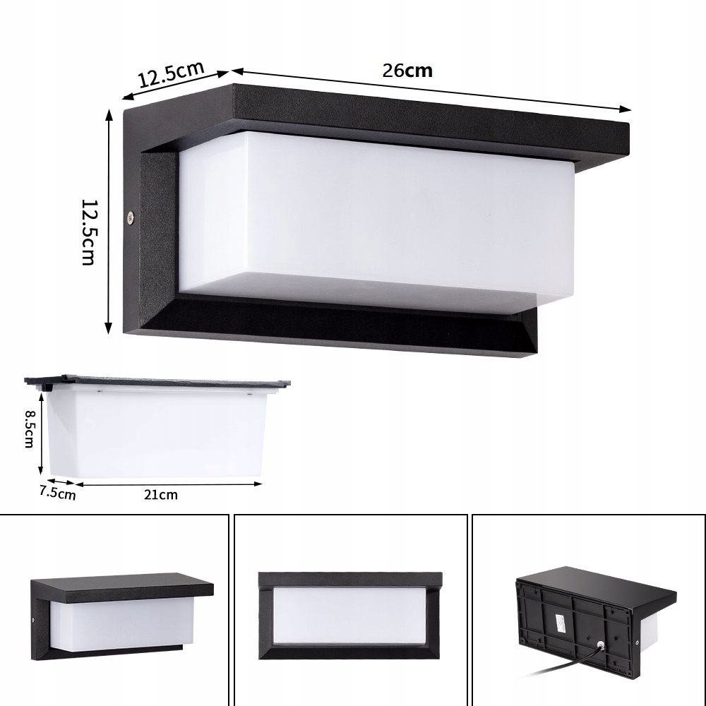 Czujnik ruchu ELEWACYJNA LAMPA ŚCIENNA ZEWNĘTRZNA KINKIET LED OGRÓD 3000K Rodzaj gwintu zintegrowane źródło LED