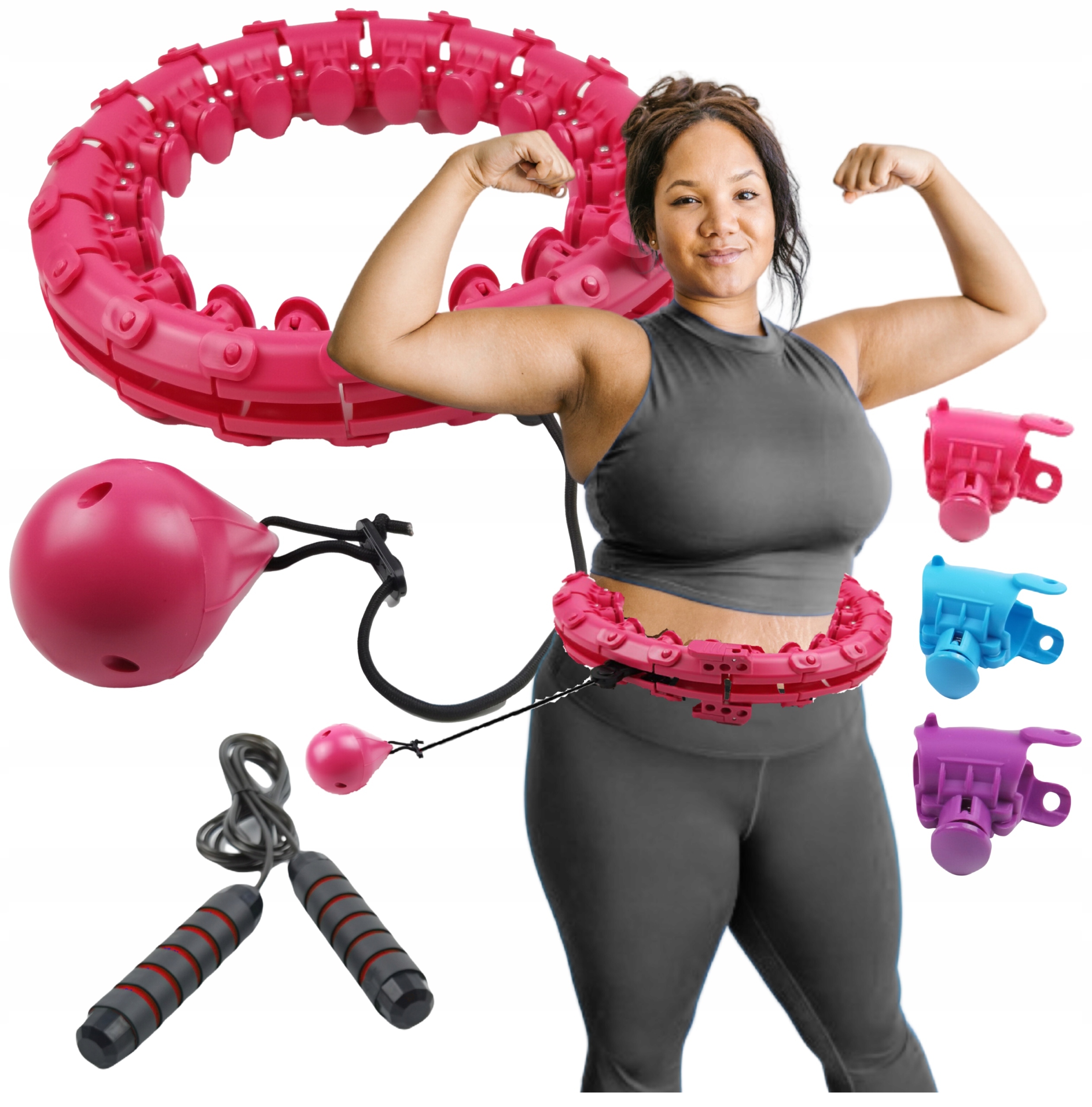 Hula Hop Odchudzające z Wypustkami XXXL Plus Size 145cm w Talii