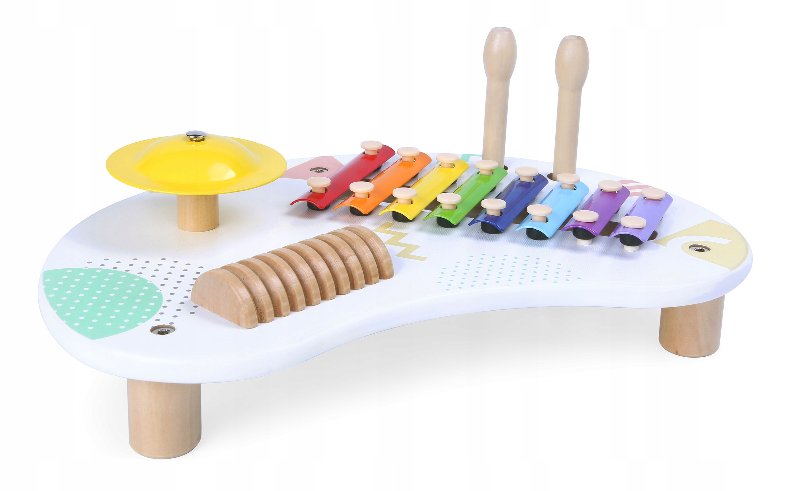 STOLKI Z INSTRUMENTAMI STÓŁ MUZYCZNY CYMBAŁKI +18M Marka Ecotoys