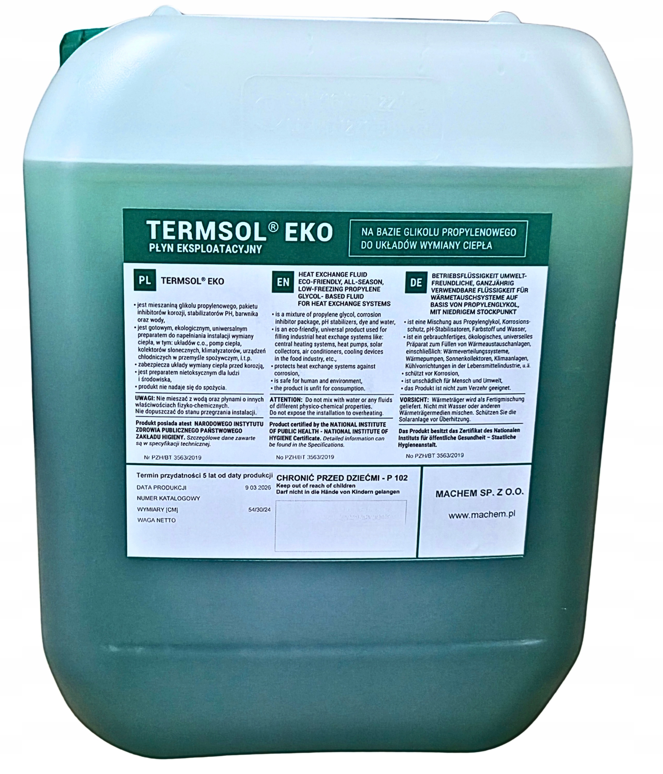 Propylenglykol solární kapalina 5L -35C Termsol Eko