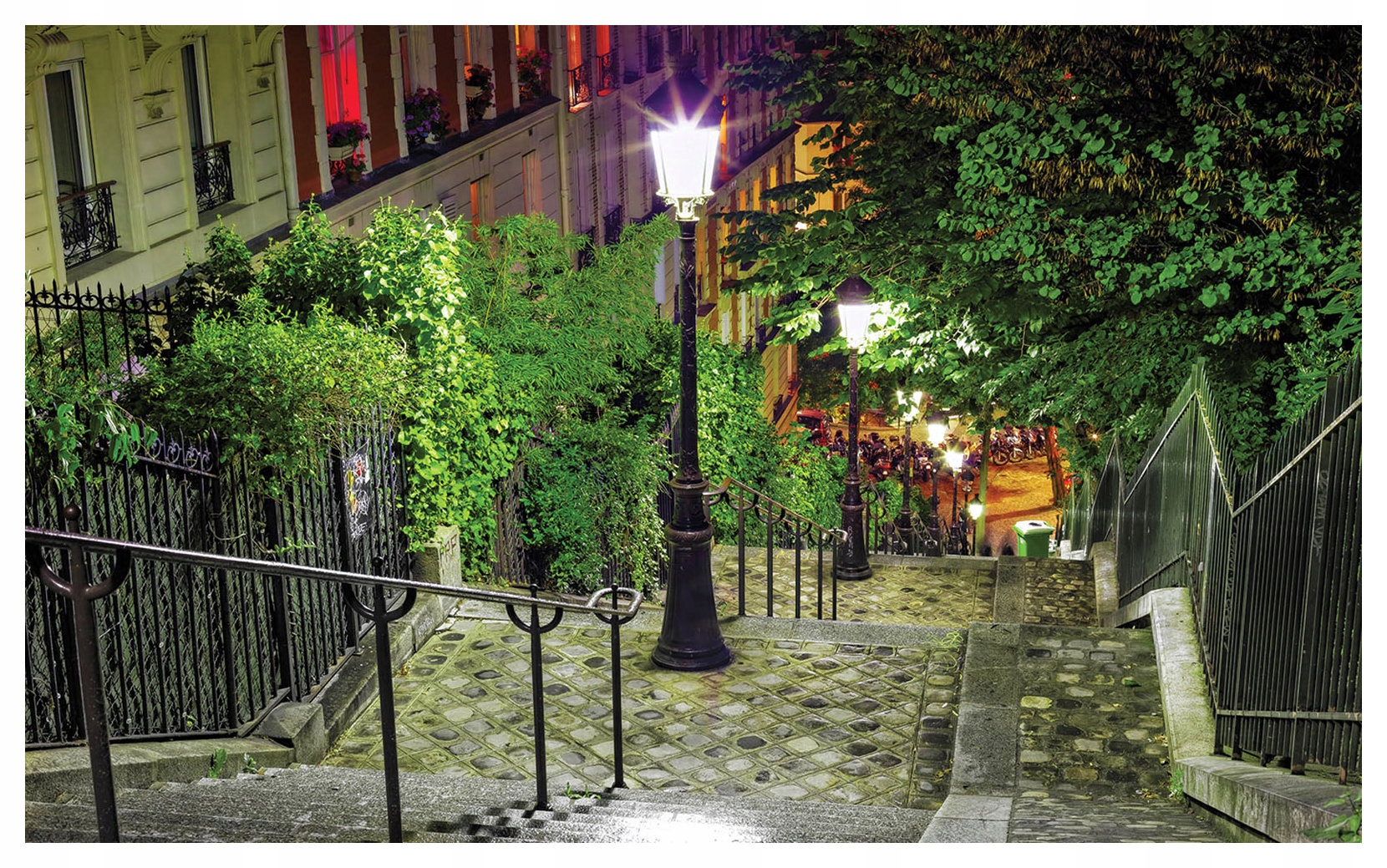 Fototapeta Noční Paříž Montmartre schody vinylová 312x219 lepidlo