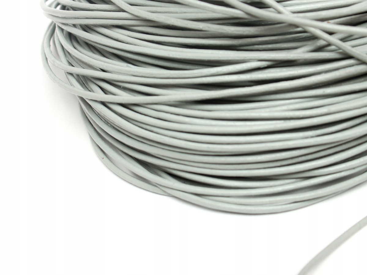 Rzemyk naturalny skórzany skóra 2mm 1m szary