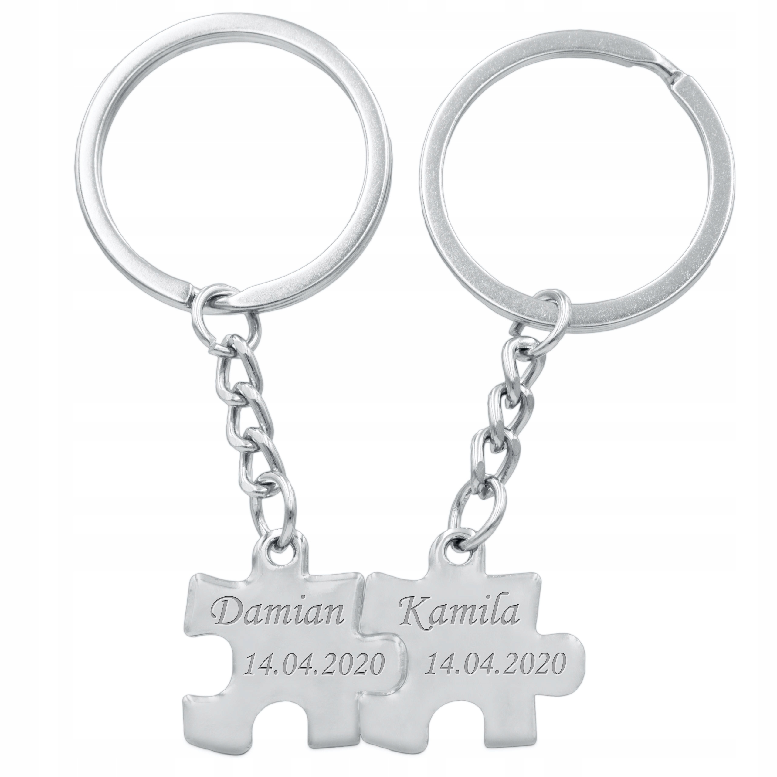 

Brelok do kluczy dwa Puzzle z Grawerem