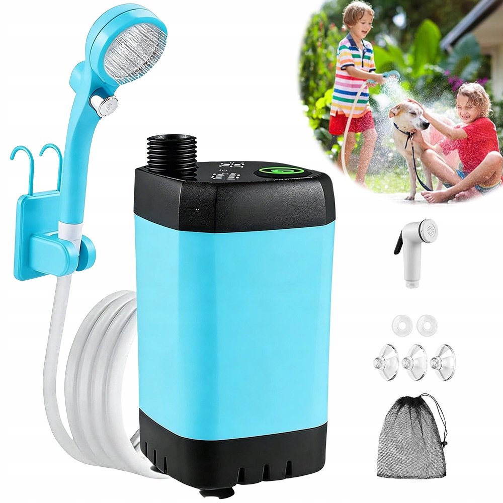 Turistická Kempingová Sprcha Pod Stan Přenosný Usb Nástřik Modrá