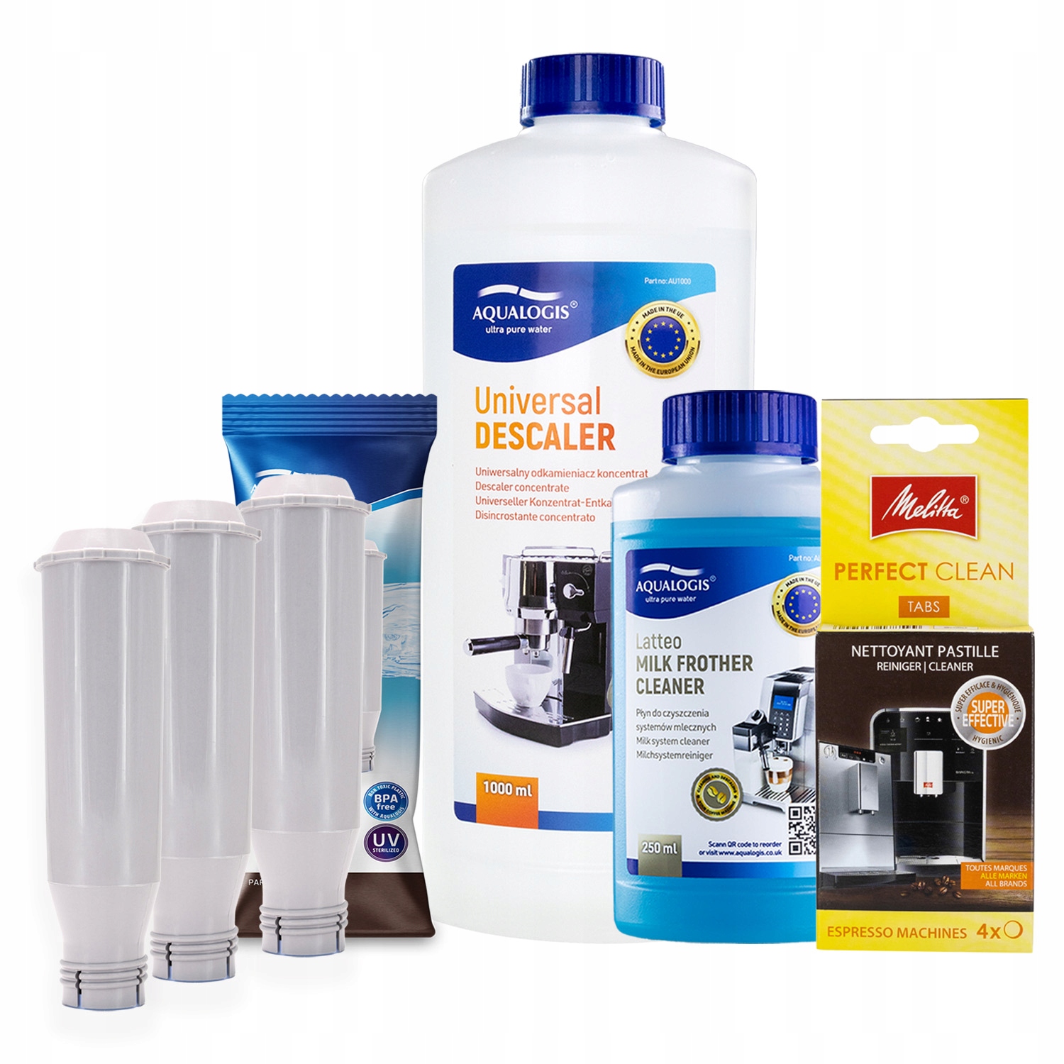 3x Filtr do kávovaru Melitta AL-TES46 UniDec 1L Tekutina 250 ml Tablety