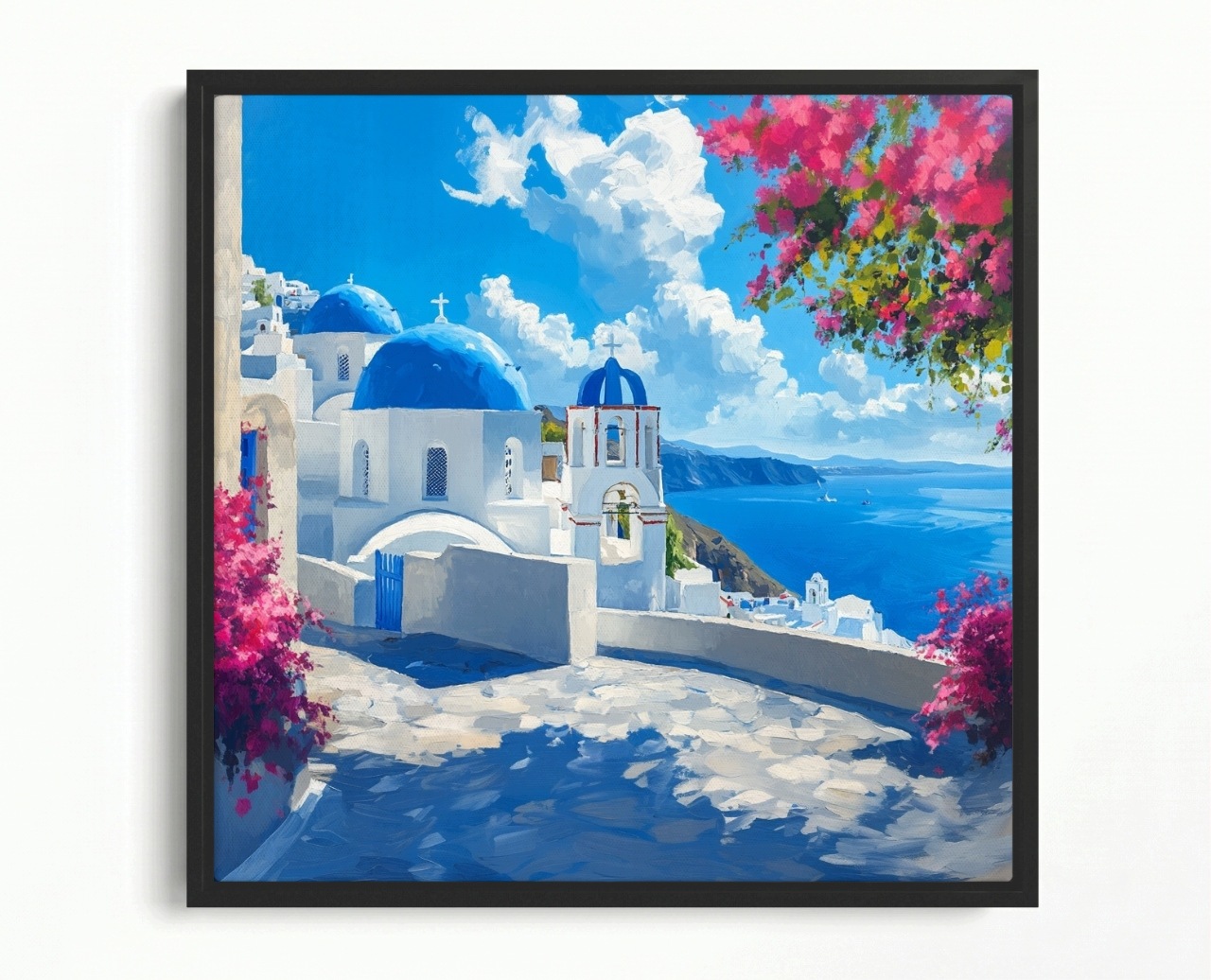 Obraz Rám American Box Pohľad Pošta Grécko Santorini Ostrov More 60x60