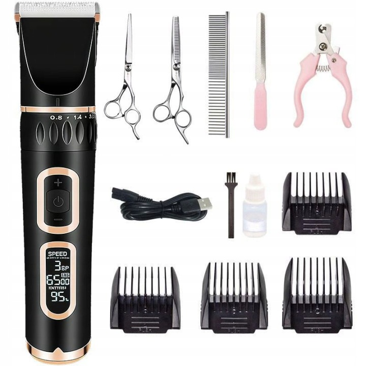 Profesionální zastřihovač psů Tichý zastřihovač pro psy 9v1