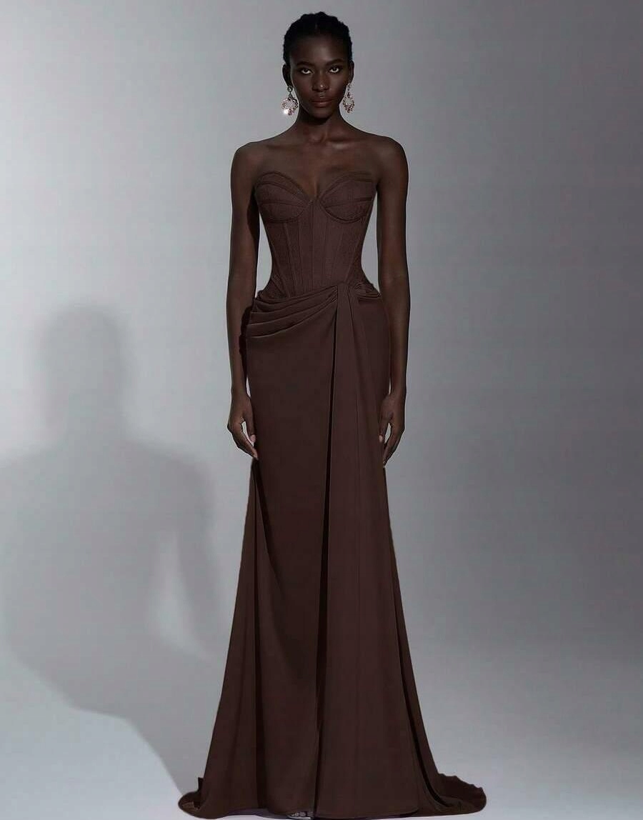 Shein Elegantní Šaty Maxi S Výstřihem Srdce Krajka Csr S06__XS