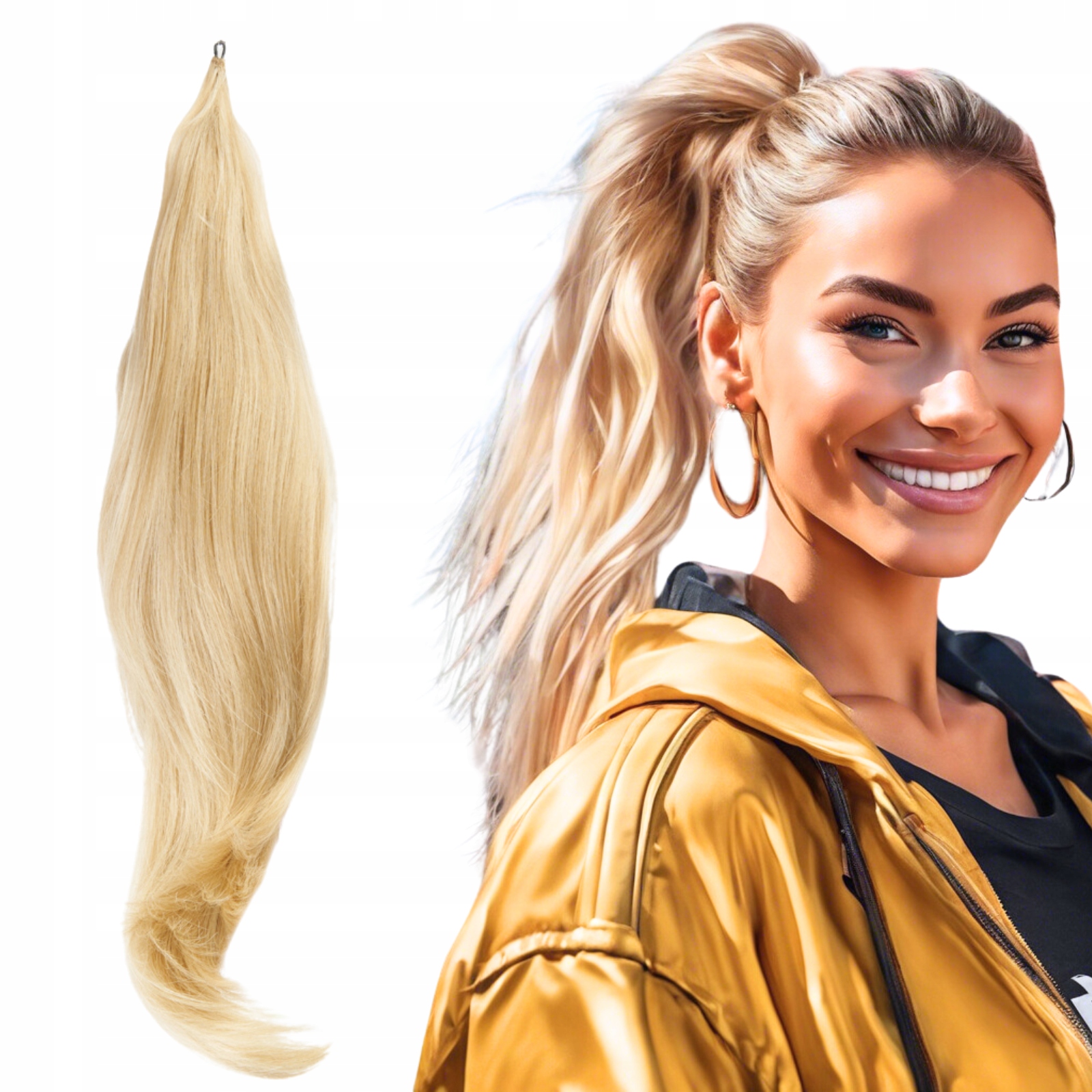 Lehký koník s drátkem 75 cm #613/24 blond baleyage pramínky dopinka