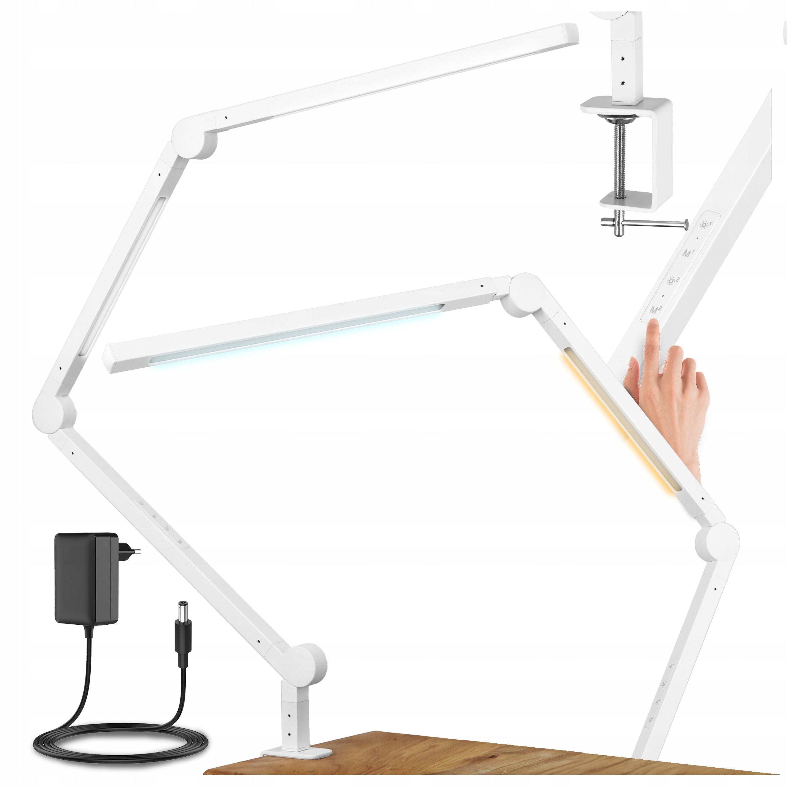 Led stolní lampa Kreslící dvojitá nastavitelná dotyková úchytka na pracovní desku