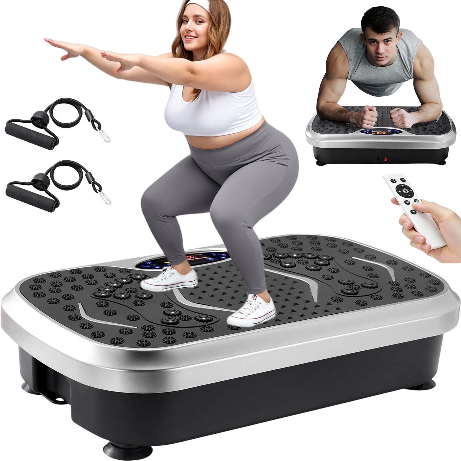 Platforma Wibracyjna Wibrująca Do Ćwiczeń Fitness Z Linkami Do 150KG Budowy