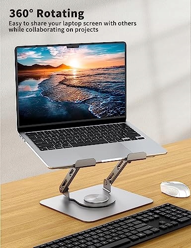 SOUNDANCE PODSTAWKA POD LAPTOPA 360° OBROTOWA ERGONOMICZNA SREBRNA — miniatura 2