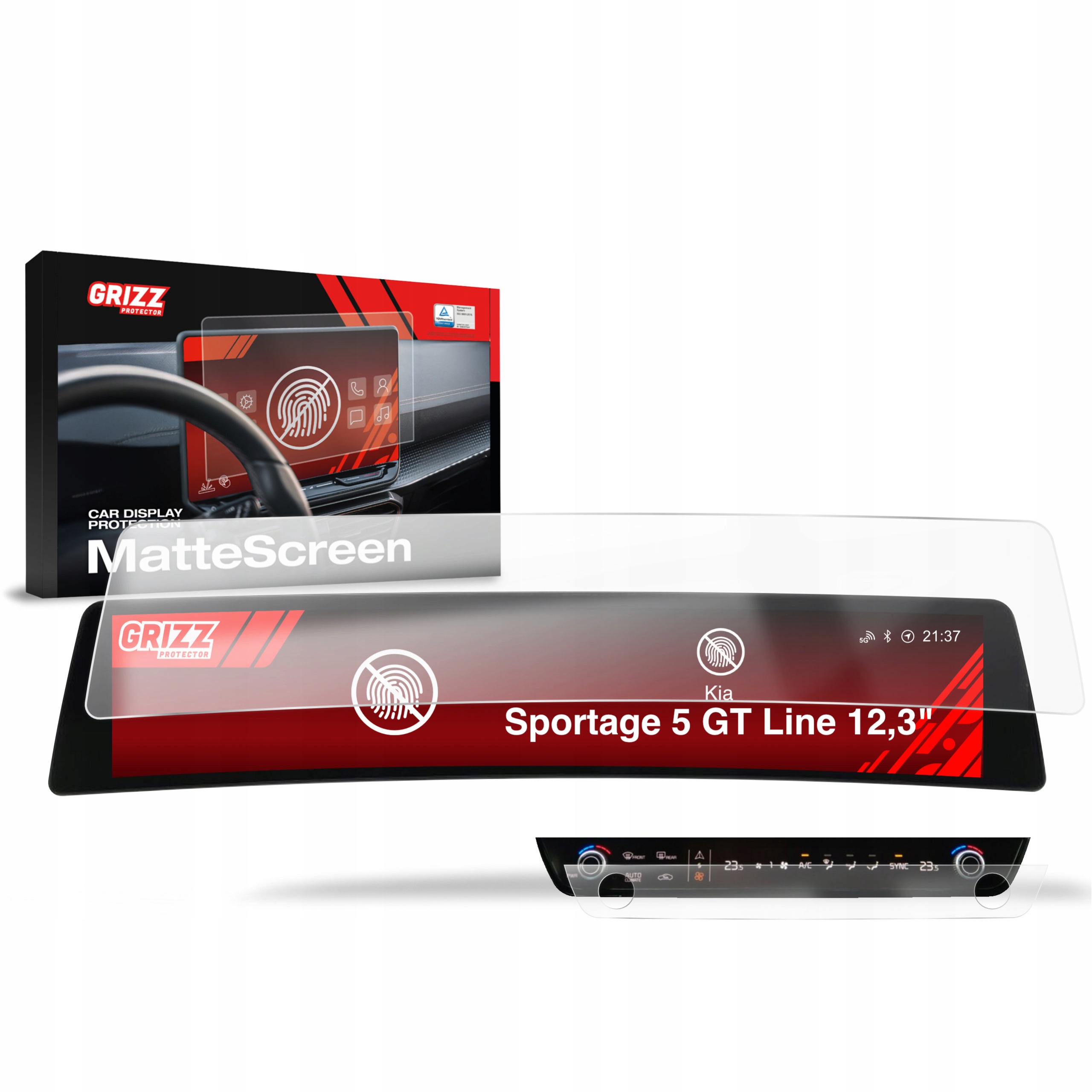 2w1 Folia Antyodciskowa do Kia Sportage 5 Gt Line 12,3" (2021-2024)