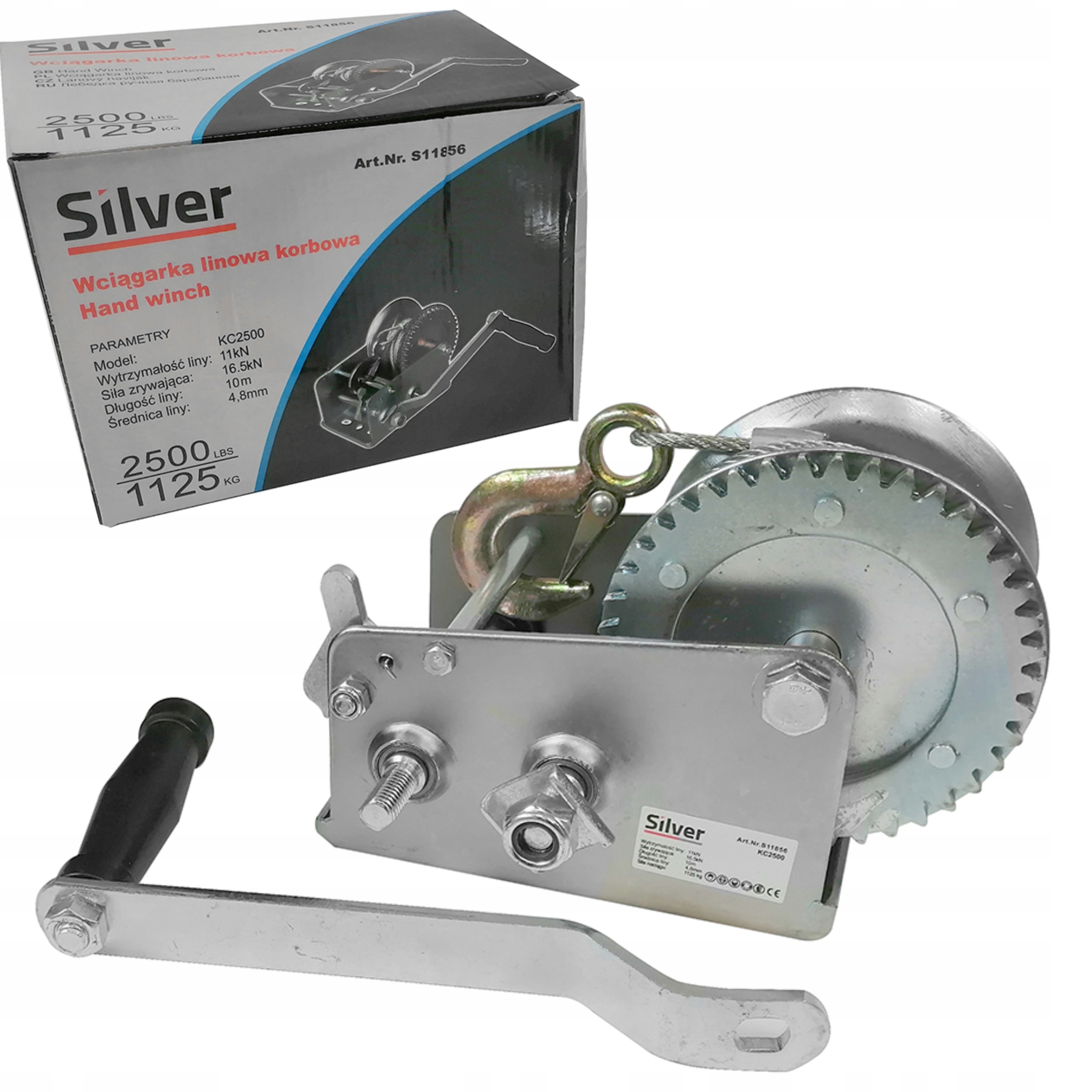 WCIĄGARKA WYCIĄGARKA RĘCZNA KORBOWA NA KORBĘ LINIOWA HAK 545 KG 1200LBS