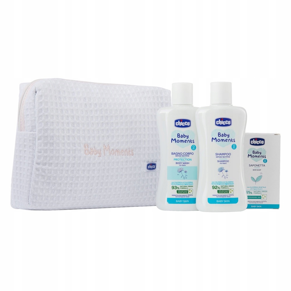 Chicco Baby Moments Blue Płyn Do Kąpieli Szampon Delikatne Mydło