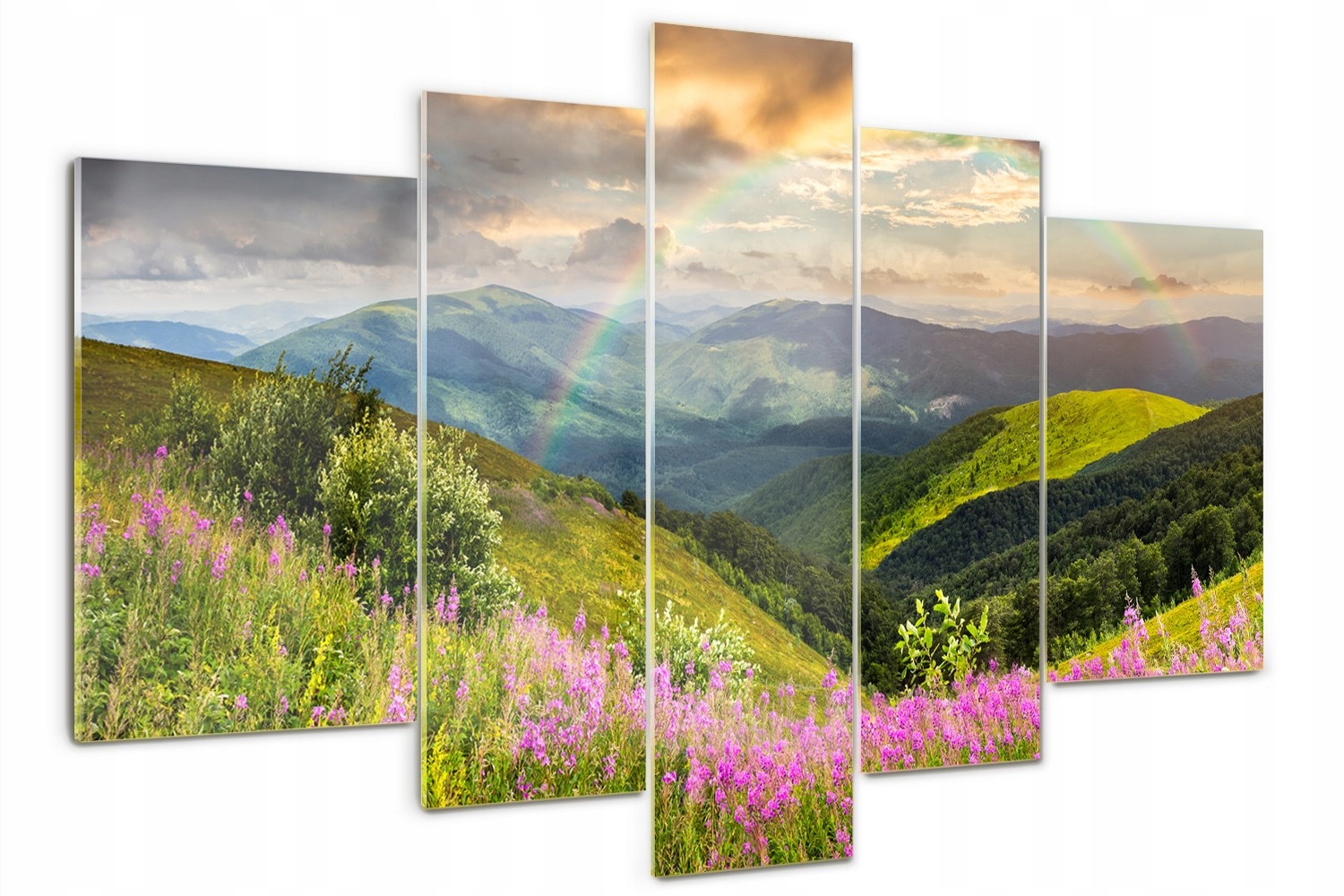 Akrylový triptychový obraz do ložnice Horská krajina