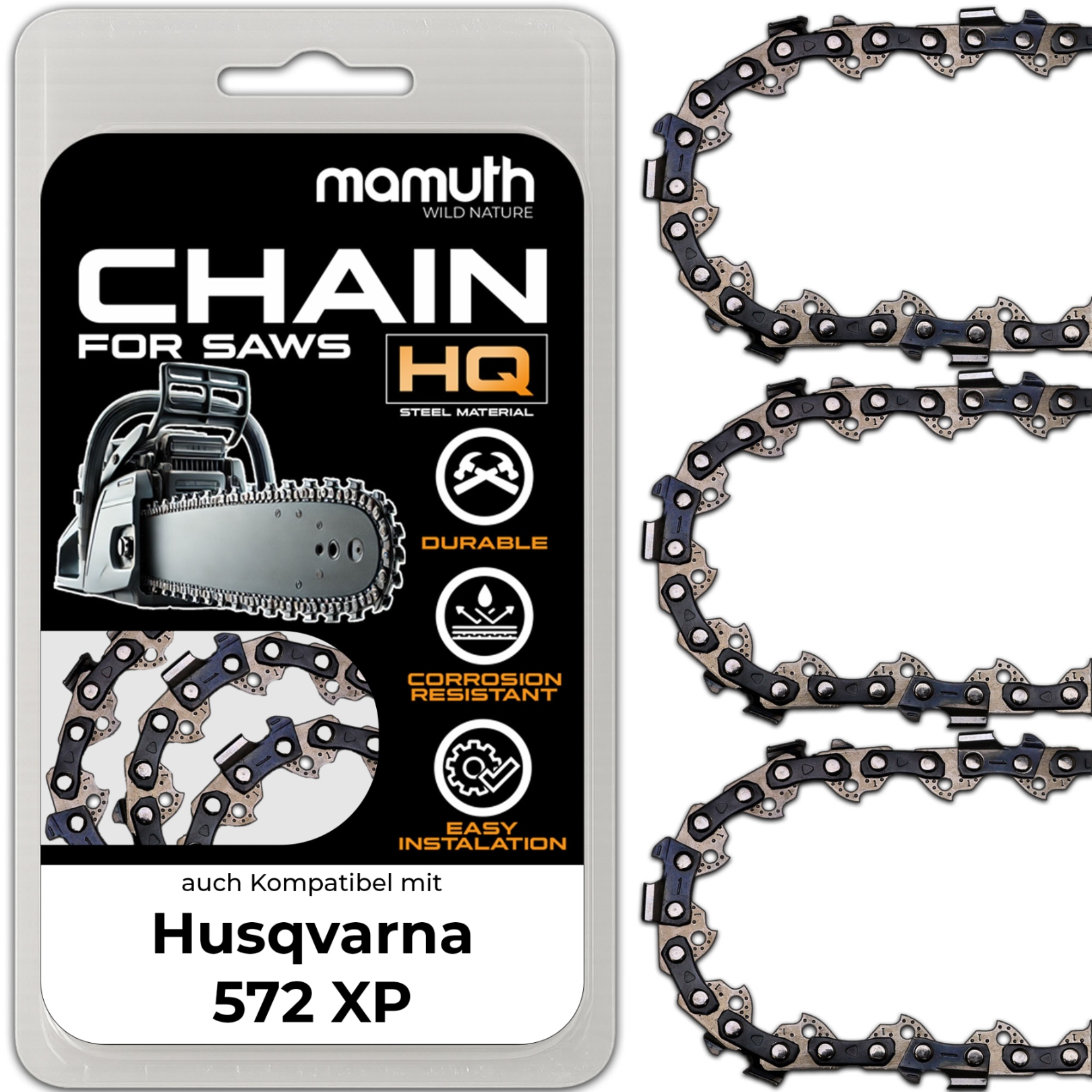 3x Řetěz 75 cm pro řetězovou pilu Husqvarna 572 Xp 92TG