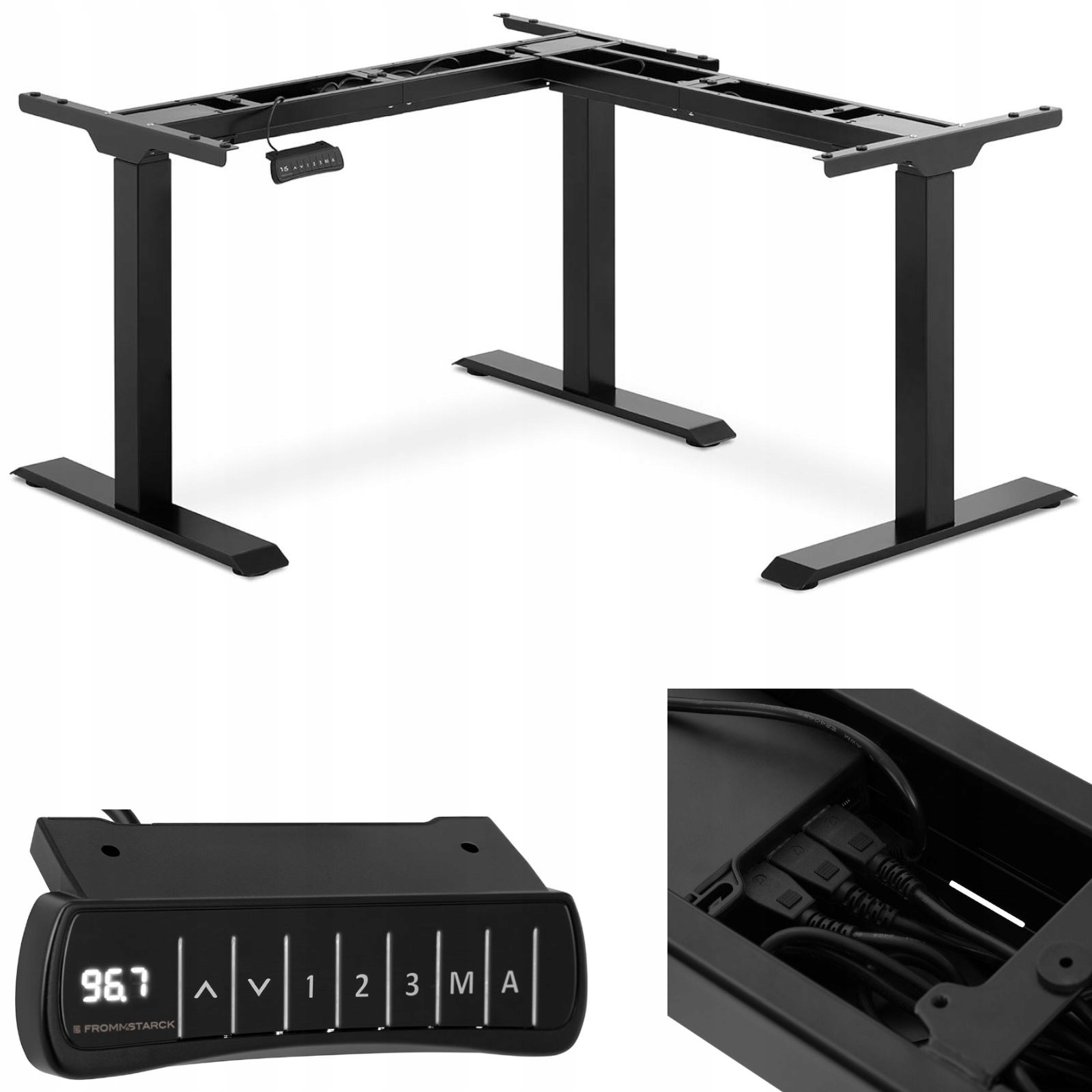 Rám rohového stolu s elektrickou regulací výšky 69-118 cm