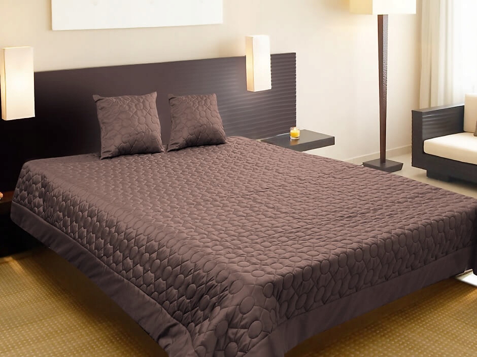 Přehoz na postel 170x210 Oriental hnědý prošívaný orientální vzor