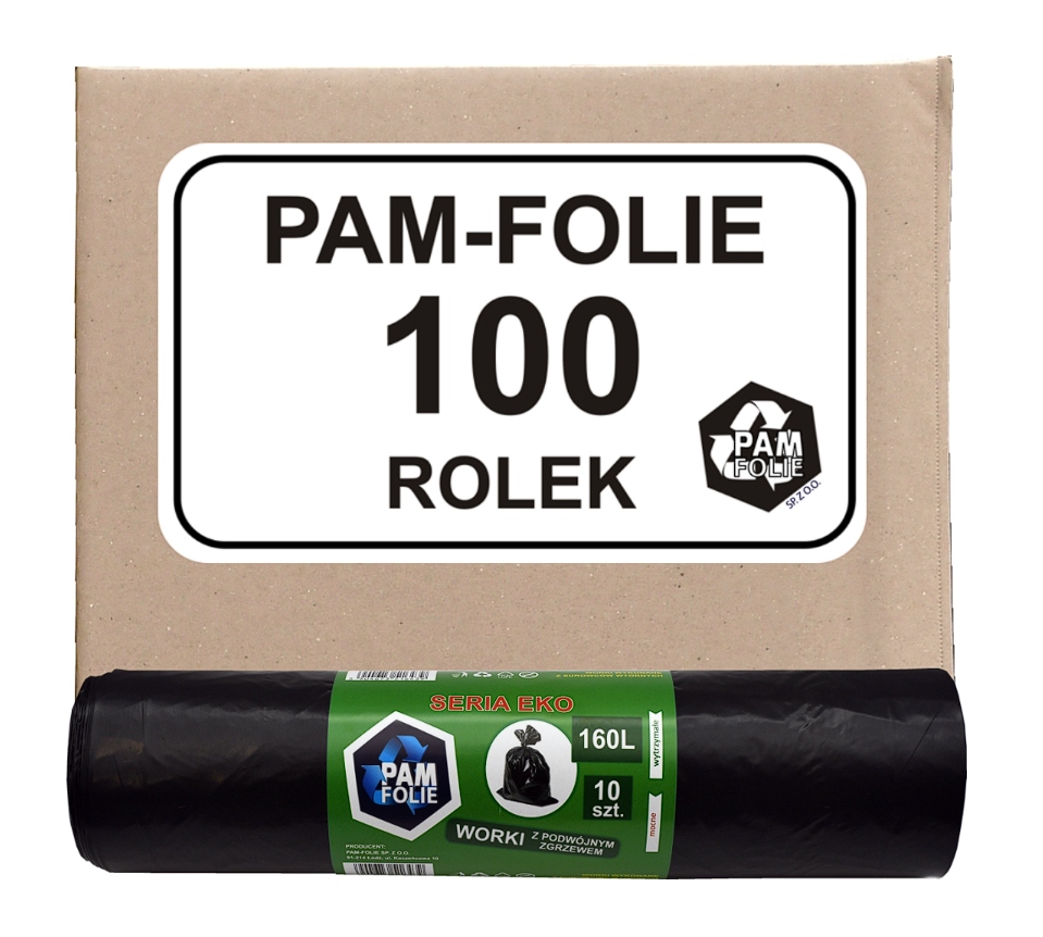 Worki na śmieci 160L10szt mocne grube Pam-Folie