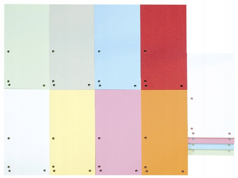 PRZEKŁADKI DO DOKUMENTÓW A4 ZIELONE DO BIURA Materiał papierowe