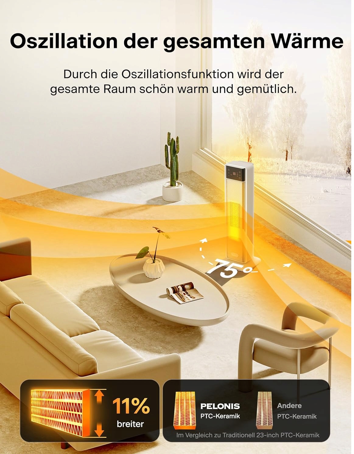 Grzejnik elektryczny kolumnowy Pelonis 2000W pilot