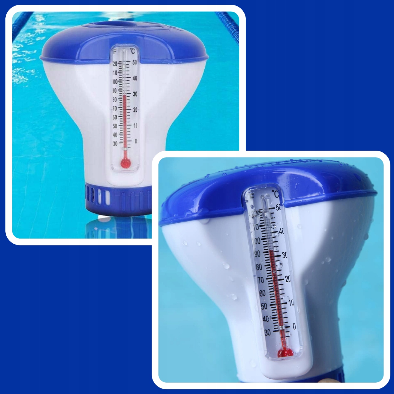 DOZOWNIK Z TERMOMETREM PŁYWAK BOJA DO BASENU CHLORU NA TABLETKI CHLOR 20 G Stan opakowania oryginalne